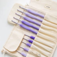 Tulip Etimo Murasaki (Purple) Crochet Hook + Canvas Case Bundle