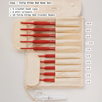 Tulip Etimo Red Crochet Hook + Canvas Case Bundle