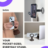 Brom Foldable Magnetic Phone Stand/Holder (Double-sided Magnet)