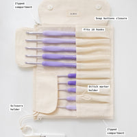 Tulip Etimo Murasaki (Purple) Crochet Hook + Canvas Case Bundle