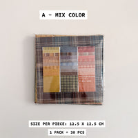 da-Mira Japanese Yarn Dyed Cotton Fabric Bundle for Patchwork (30pcs/pack)