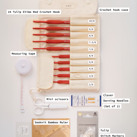 Tulip Etimo Red Crochet Hook + Canvas Case Bundle