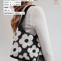 B&W Flower Daisy Bag: Yarn & Pattern Package