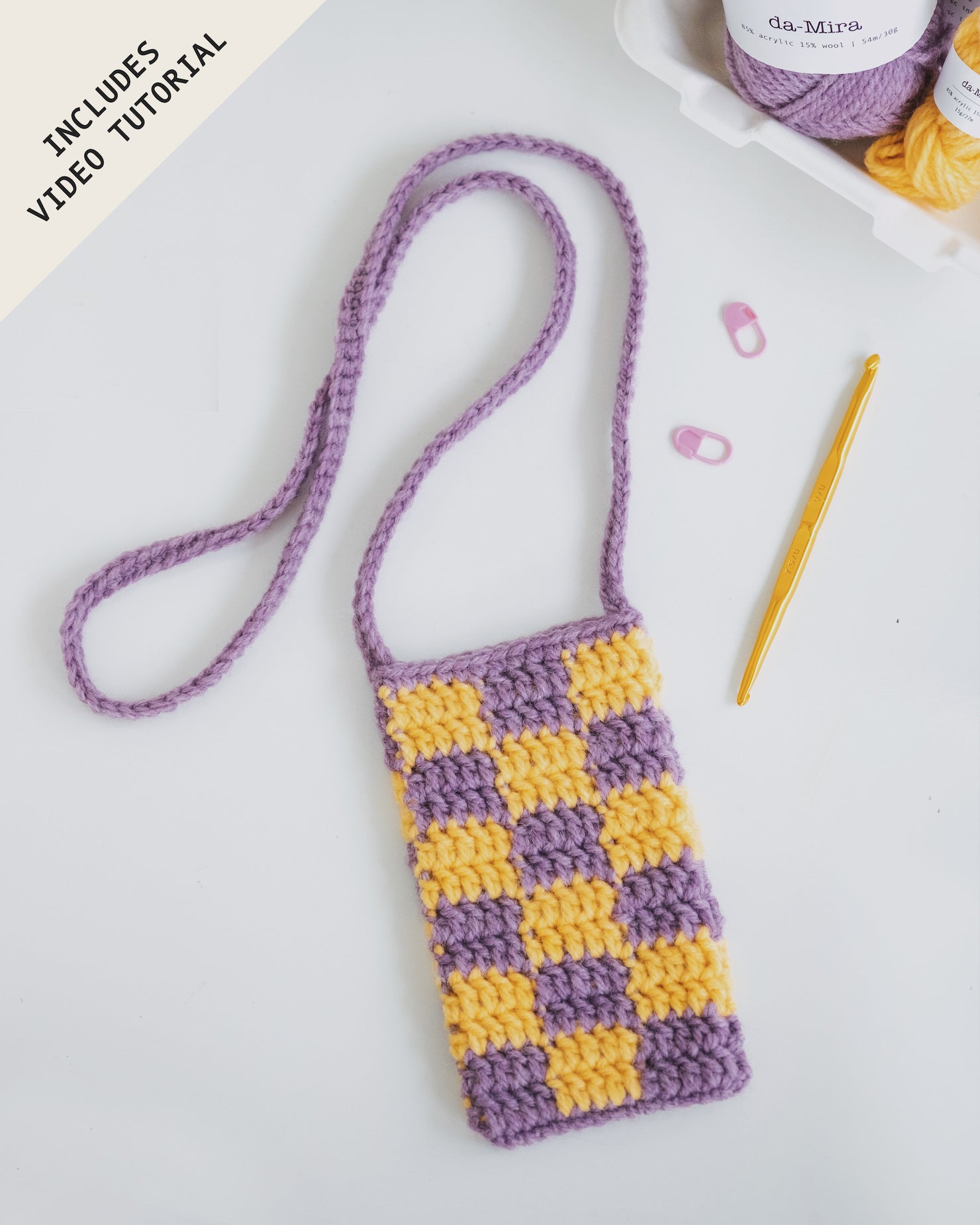 Crochet Pouch Pattern / Phone Sling Bag - KnitcroAddict