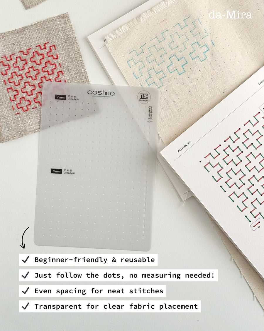 Cosmo Sashiko Dotted/Diagonal Grid Template
