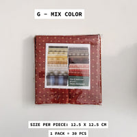da-Mira Japanese Yarn Dyed Cotton Fabric Bundle for Patchwork (30pcs/pack)