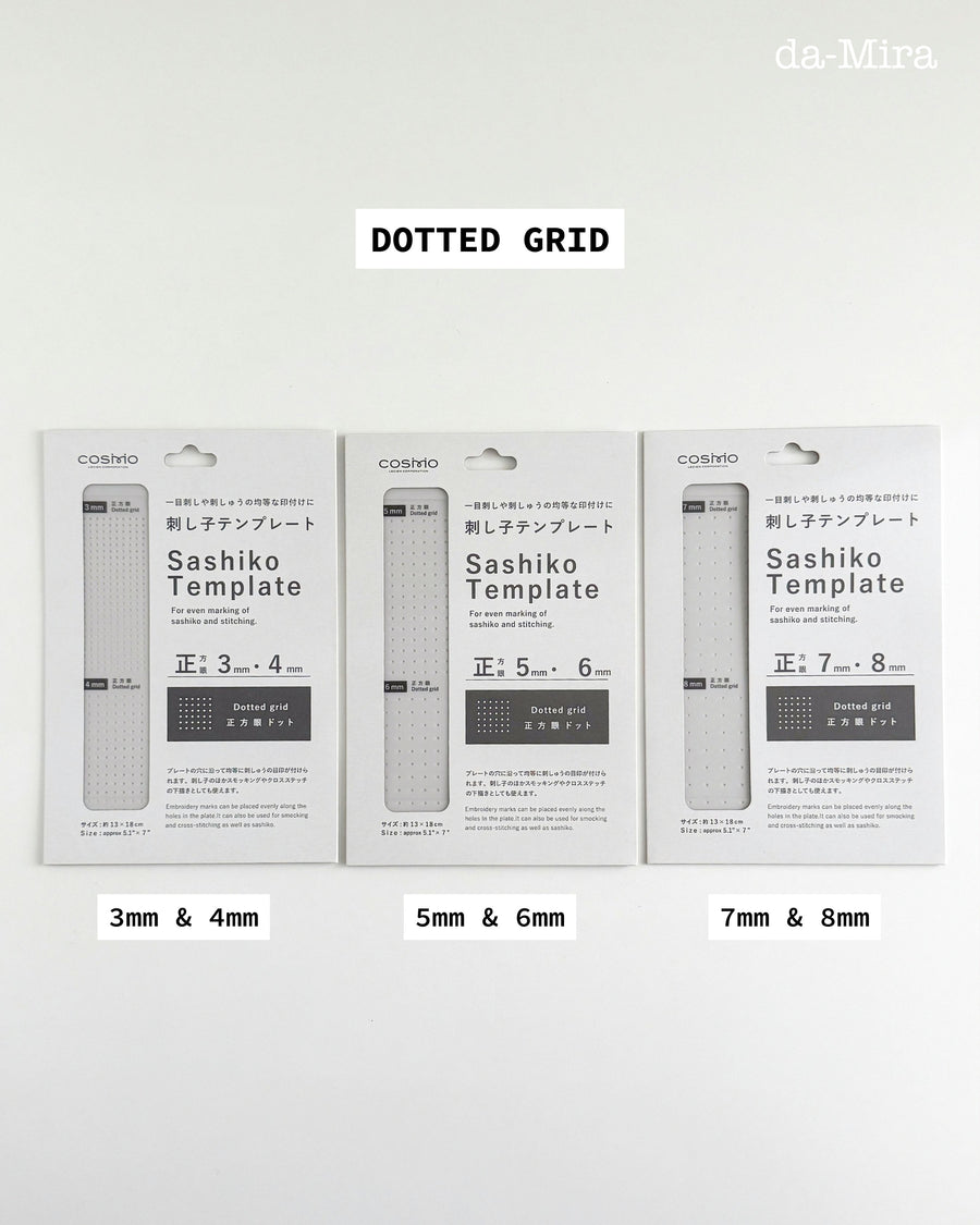 Cosmo Sashiko Dotted/Diagonal Grid Template