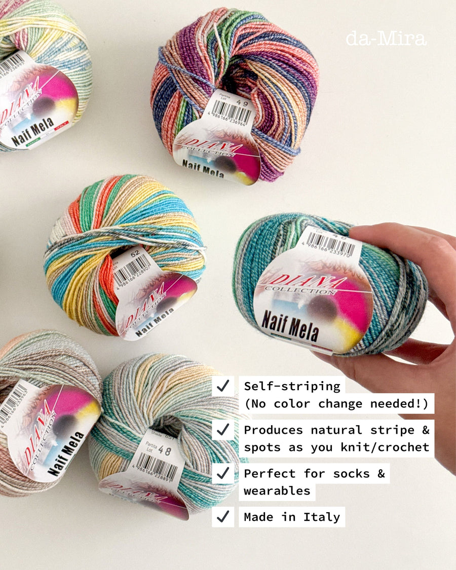 Diana Collection Naif Mela Spray Paint Yarn/Self-Striping Yarn - PREORDER