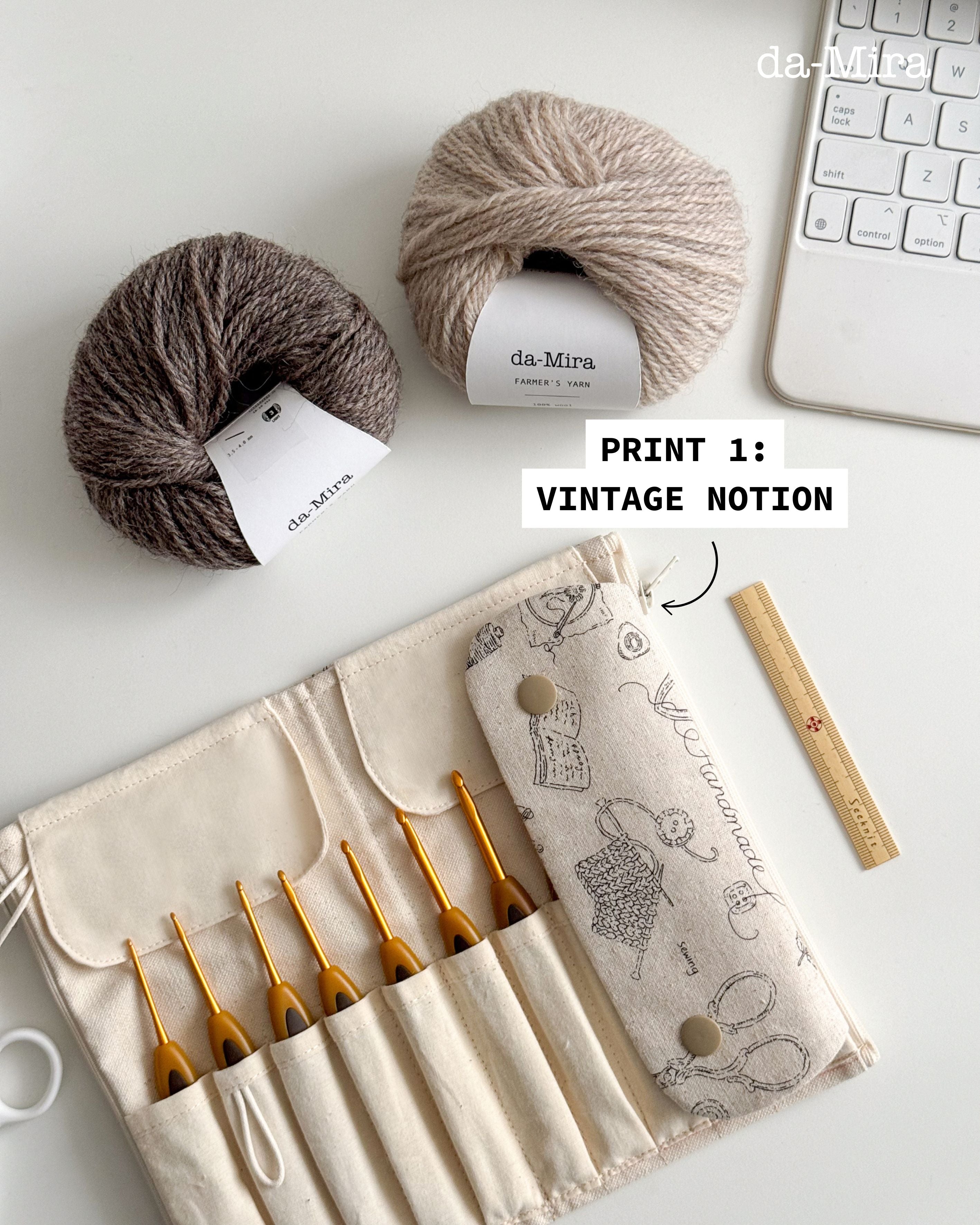 Tulip Etimo Murasaki (Purple) Crochet Hook + Canvas Case Bundle