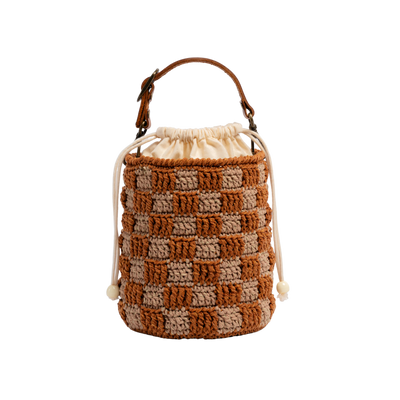 Checker-board Bucket Bag