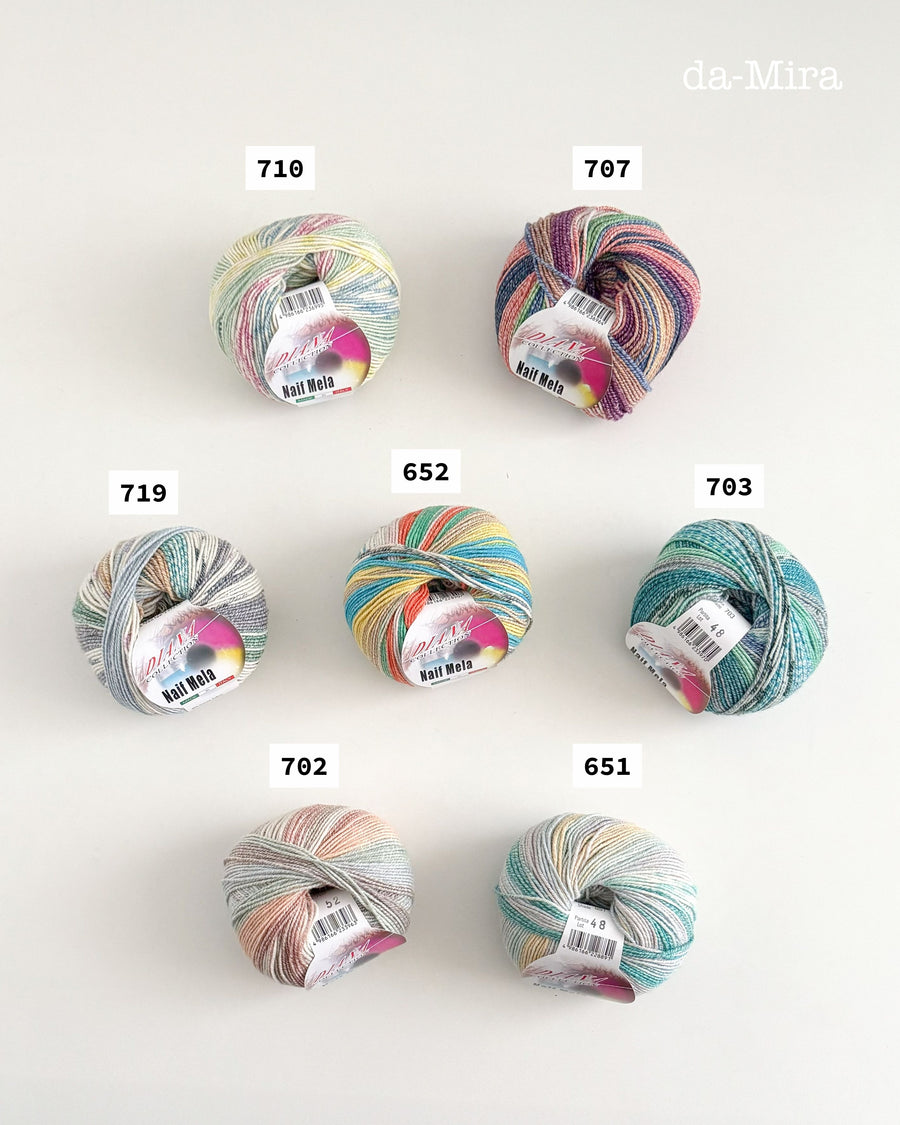 Diana Collection Naif Mela Spray Paint Yarn/Self-Striping Yarn - PREORDER