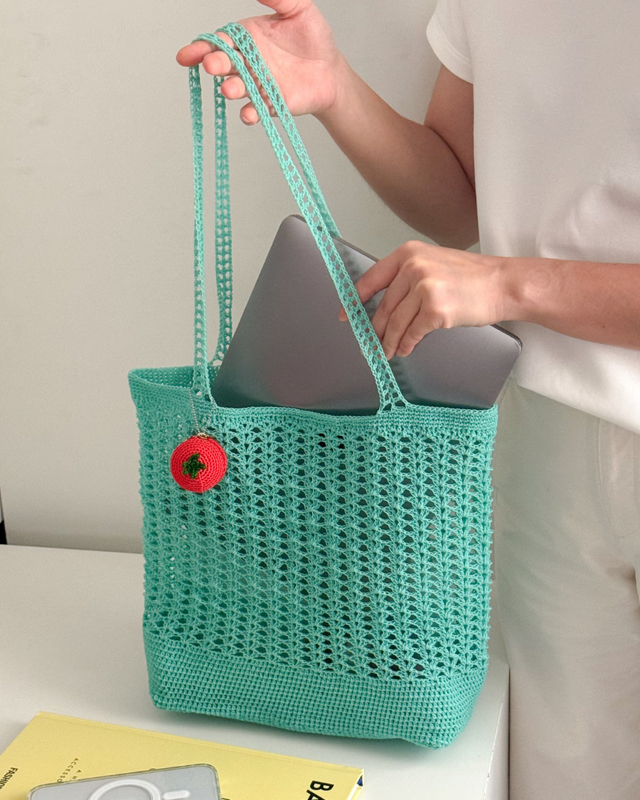 Aqua PlayCode Version: Eyelet Tote Bag [DIGITAL PATTERN]