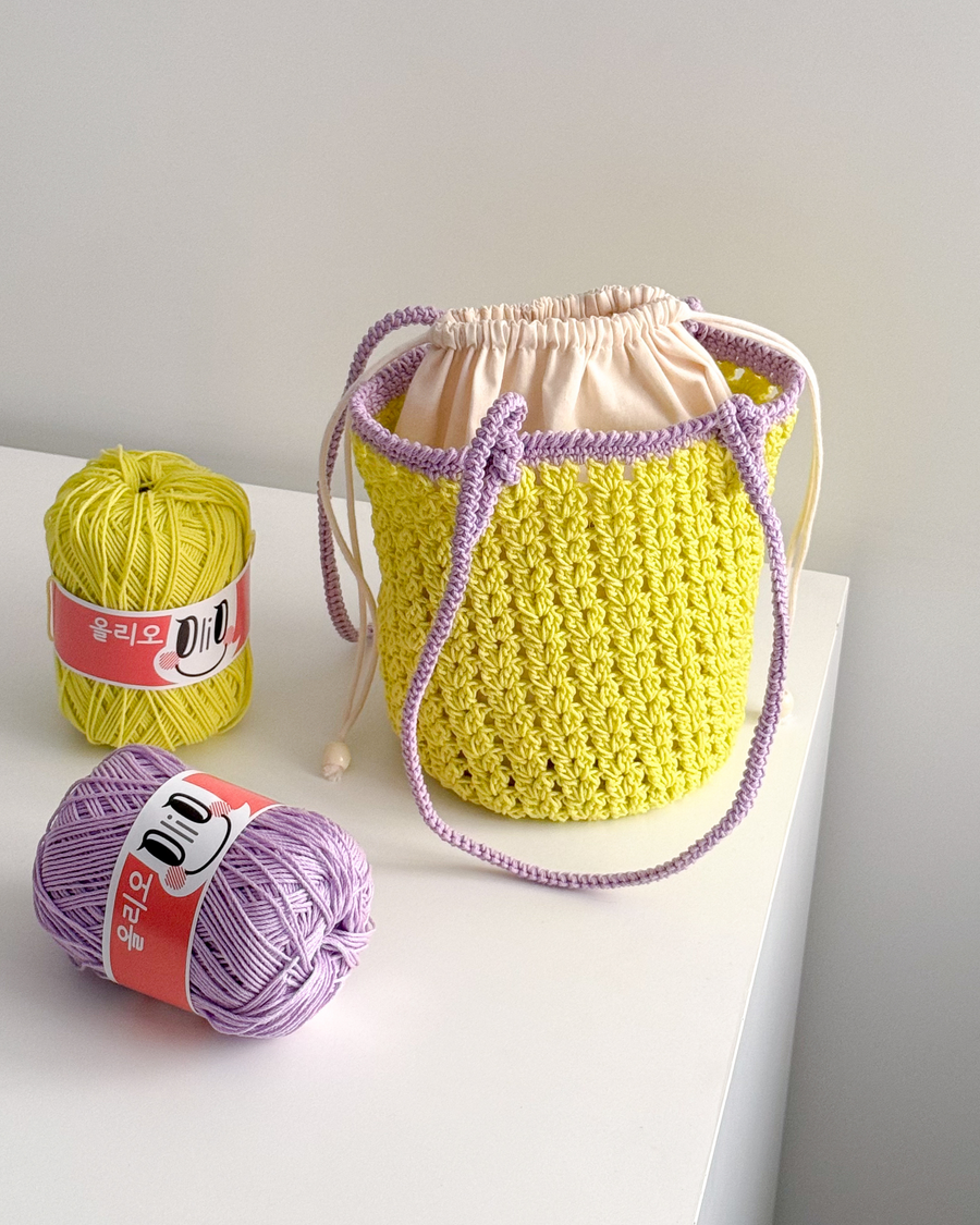 DIY Heart Bucket Bag Crochet Kit