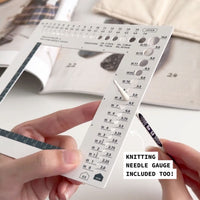 Clover Knit Gauge Trio – Swatch Ruler & Needle Gauge
