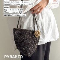 Free Pyramid Bag Pattern + Metallic & Cafe Yarn [Bundle]