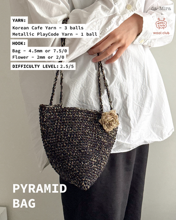 Free Pyramid Bag Pattern + Metallic & Cafe Yarn [Bundle]