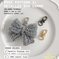 Metallic Bow Charm: Yarn & Free Pattern Package